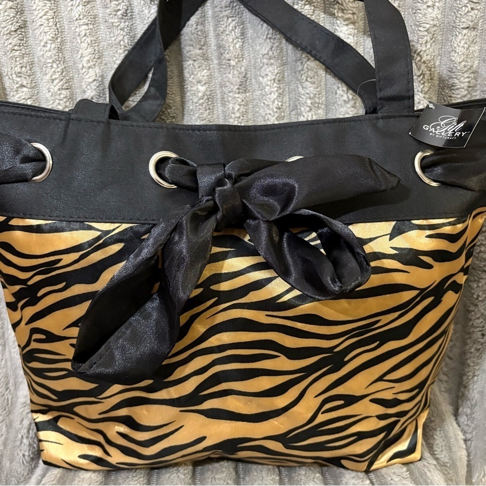 NWT Black and Gold Zebra Print Women's Bag by Gift Gallery - Picture 2 of 9